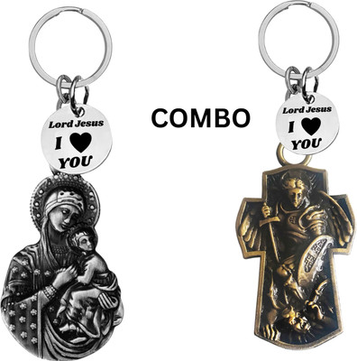The Men Gift Lord Jesus Keychain Combo– Sacred Heart Religious Keyring Set ShivkeyCom640-651 Key Chain
