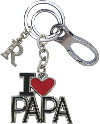 SHOKY LOOKS Elegant Design I Love Papa With R Letter Locking Lock Gifted For father’s day Key Chain