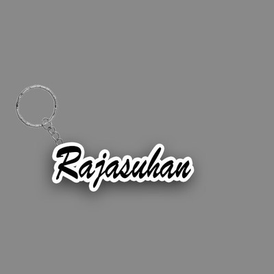 SY Gifts SYG Rajasuhan Name Keychain White And Black Key Chain