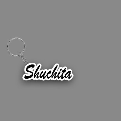 SY Gifts SYG Shuchita Name Keychain White And Black Key Chain