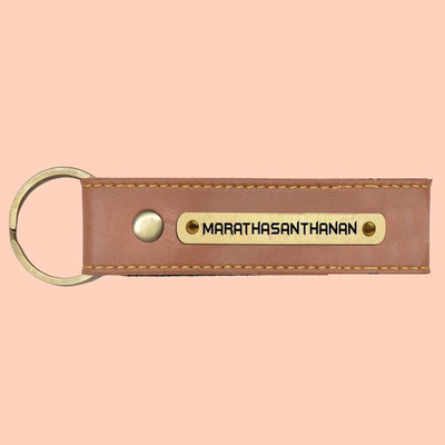 SY Gifts SYG Marathasanthanan Name Vegan Leather Keychain Key Chain