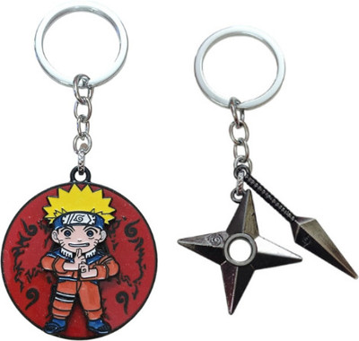 PEARLISH Naruto Rotating Keychain & Ninja Star Keychain Key Chain