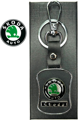 FLAMBE Skoda leather steel car keychain Key Chain