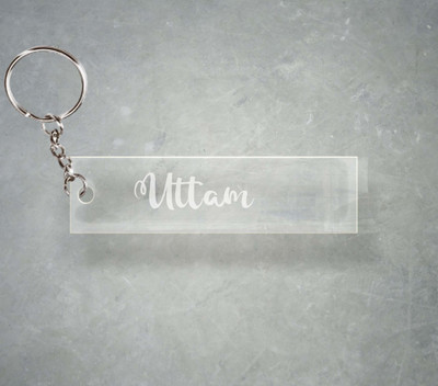 SY Gifts Uttam Name Transparent Engraving Keychain F1 101 Key Chain