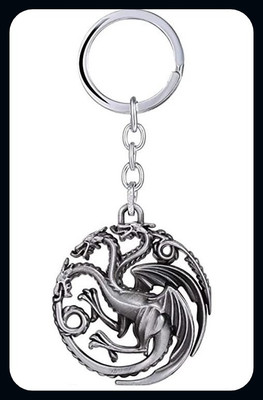 Meeko.com Game Of Thrones Targaryen 3 Headed Dragon Keychain-A Key Chain