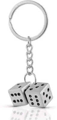 AADITYA Ludo Double Dice Metal Keychain Stainless Steel Keychain For Men Women Key Chain Key Chain