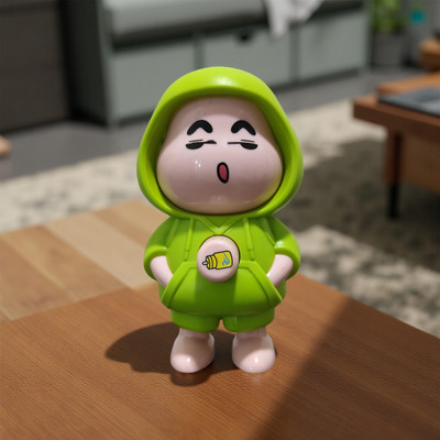 Meraki ind Face Changing Shinchan Keychain Toy – Cute Cartoon Keychain in Green Hoodie Key Chain
