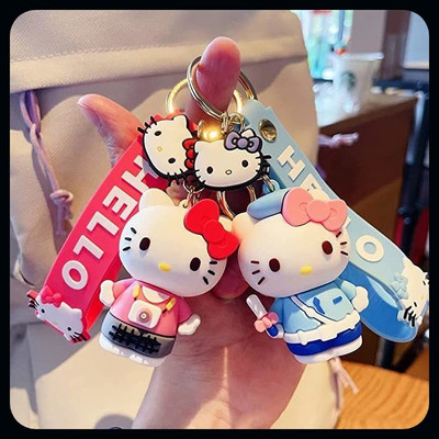 gtrp Keychain-Cute Action Figure 3D Rubber Silicone hello kitty keychain Key Chain