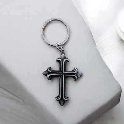 Mahatej Fashions JESUS Cross Symbol (Christian Cross) Metal Key Chain