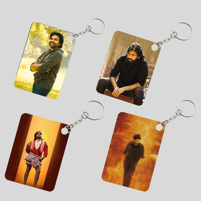 DFLEXPRINTS Power star Pawan kalyan photo keychai 4pcs Key Chain