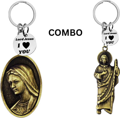The Men Gift Lord Jesus Keychain Combo– Sacred Heart Religious Keyring Set ShivkeyCom642-657 Key Chain