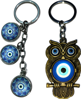 MAG BEE Evil Eye Proection (Design-17 & Design-24) Pack of 2 for Car Bike-kC420 Key Chain