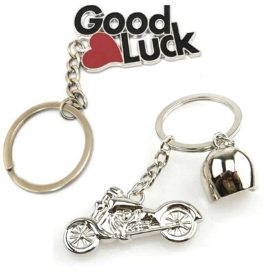 Sahib Collection Bullet Bike With Helmet and Good Luck Combo (Pack - 2) Key Chain