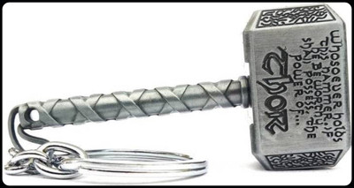 gtrp Top_Combo of Avengers Thor Axe & Thor Hammer Metallic Silver keyring KeyChain Key Chain