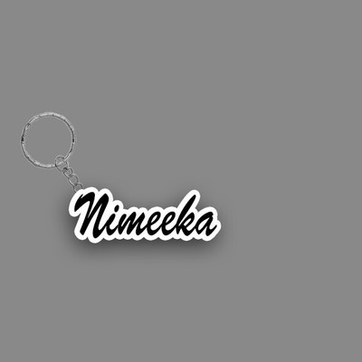 SY Gifts SYG Nimeeka Name Keychain White And Black Key Chain