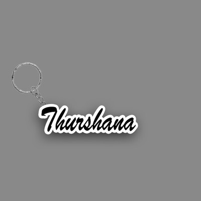 SY Gifts SYG Thurshana Name Keychain White And Black Key Chain