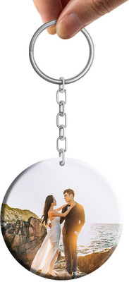 Drippy Prints Photo Printed Circle Wooden Key Chain