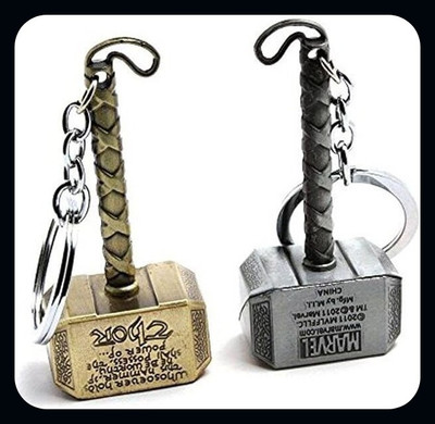 MAG BEE THOR Hammer (Mjollnir Gold & Silver)po 2 Keyring-Premium Key Chain