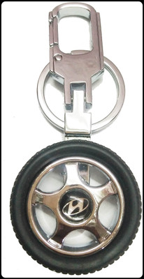 gtrp Top_Metla Silver Colour Hyundai Black Spiner Tyre Fancy Key Chain Key Chain