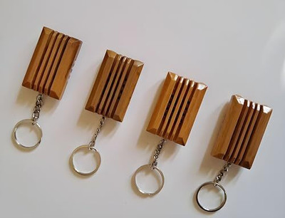 Malviya Handicrafts Wooden Handcrafted Beautiful Grilled Key Chain (Set of 4 piece) Key Chain