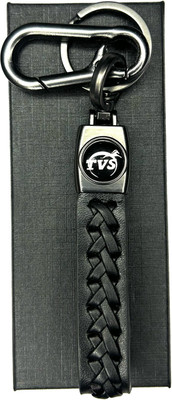 FLAMBE tvs Black Cross Design Belt Keychain Key Chain