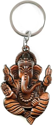 dk printing N-Lord Ganesha Copper colr metal keychain for bike,car,keyring Key Chain