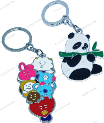 kd collections KD-652-163A Kung Fu Panda Metal Keychain & BT21 BTS Metal Keychain Combo Key Chain