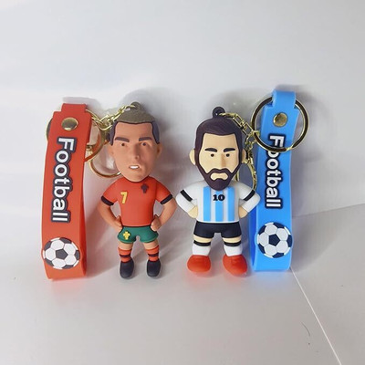 BBG NEW_Ronaldo & Messi 3D pvc Football Keychains for Men, Women, Kids Key Chain