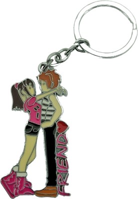 ChalleWale Romantic Couple Design With Girl's Hands On Boy's Shoulder Depicting Love Key Chain