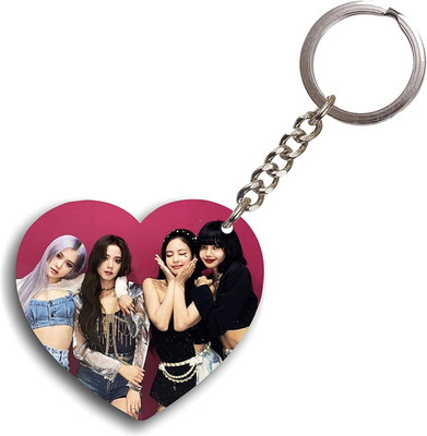 Convay Black Pink Heart Shape Key-chain Printed pack 1 Key Chain
