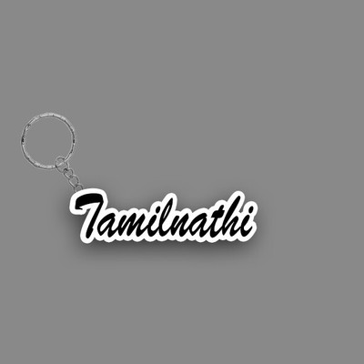 SY Gifts SYG Tamilnathi Name Keychain White And Black Key Chain
