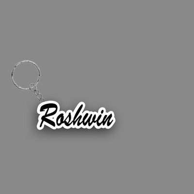 SY Gifts SYG Roshwin Name Keychain White And Black Key Chain