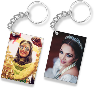 THE HATKE STORE Premium Custom Women Photo Keychain Rectangular Shape For Birthday P2 Key Chain