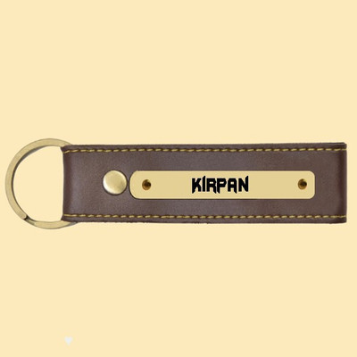 SY Gifts Kirpan Name Brown Artificial Leather Keychain Key Chain