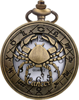 Tiny Tim ZodiacSign Cancer Vintage Pocket-Watch Antique Style Metallic Keychain Best Gift Key Chain