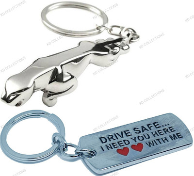 kd collections KD551 Drive Safe Keychain & Jaguar Keychain Combo Multicolor Key Chain