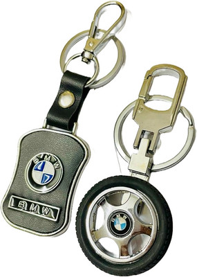 GKM BMW rotating tyre & chrome finish keychain for cars Key Chain