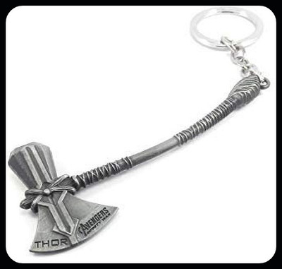 gtrp Trendy-Avengers Thor Axe Hammer Silver Colour Keychain Key Chain