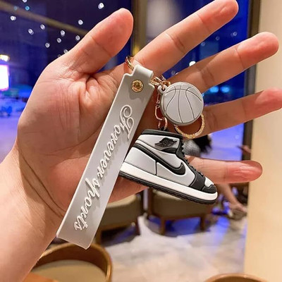 WHITE POPCORN New Trending 3D Cute Sneakers/Shoe Design Keychain Key Chain