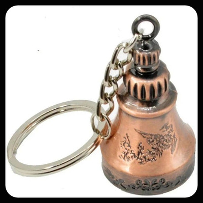 Jainzon Brass Metal Temple Bell Religious Brown Keychain_z7 Key Chain