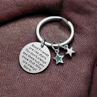 Shiv Jagdamba Friendship Gifts - Good Friends are Like Stars Friendship Keychain KeyShiv33 Key Chain