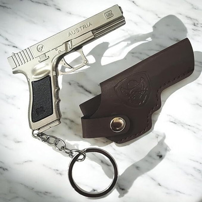 gtrp PUBG Gun Austria 17 Revolver Keychain, Metal Key Ring with Cover 02 Key Chain