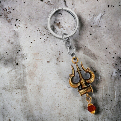 Sullery lord shiv bholenath trishul rudrkasha Sullerykey202152 Key Chain