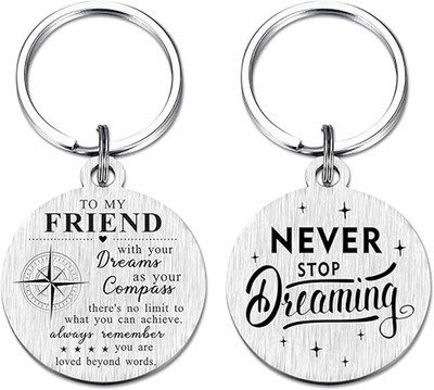 M Men Style Gifts for Best Friend, Never Stop Dreaming Friendship Keychain KeyS32 Key Chain