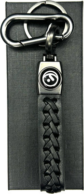 FLAMBE New ather Black Cross Design Belt Keychain Key Chain