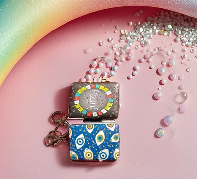 APNA KANHA Print Rectangular Shape Pocket Makeup Double Side Mirror Keychain (Pack Of 1) Key Chain