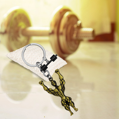 M Men Style Fitness Gym Keychain Bodybuilder Motivational Workout Keychain SKeyCom2024137 Key Chain
