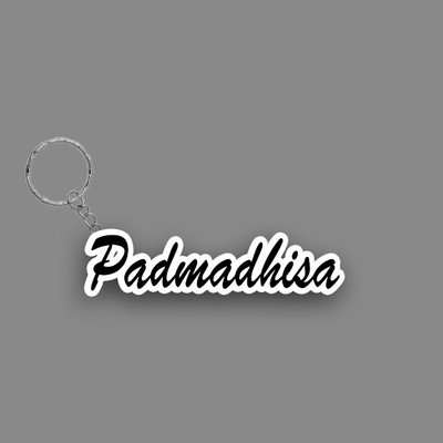 SY Gifts SYG Padmadhisa Name Keychain White And Black Key Chain