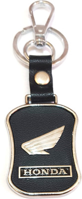 Honda Leather Key Chain, Key Ring with Metal & Leather finish Key Chain