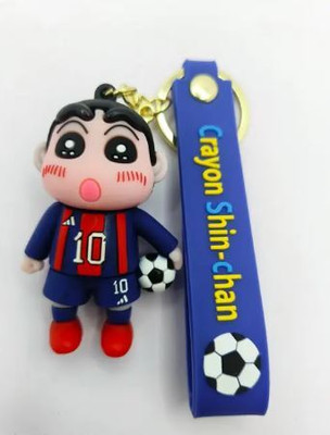 PMC CREATIVE Shinchan in Messi 3d Keychain Keyring | Keyring for bike cars, office, desk . Key Chain